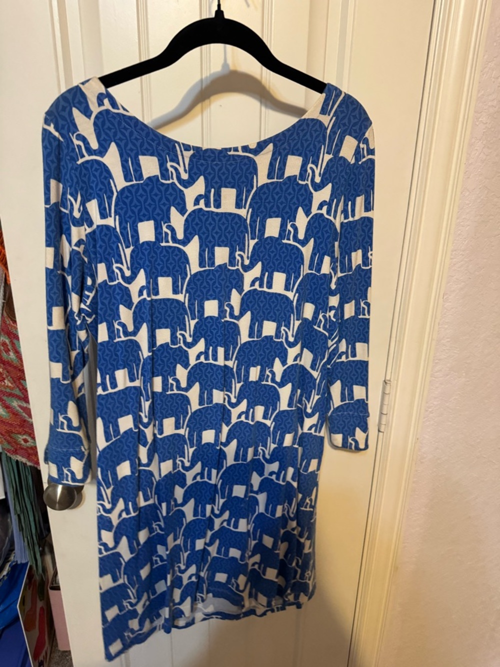crown & ivy Beach Blue and White Printed Tunic